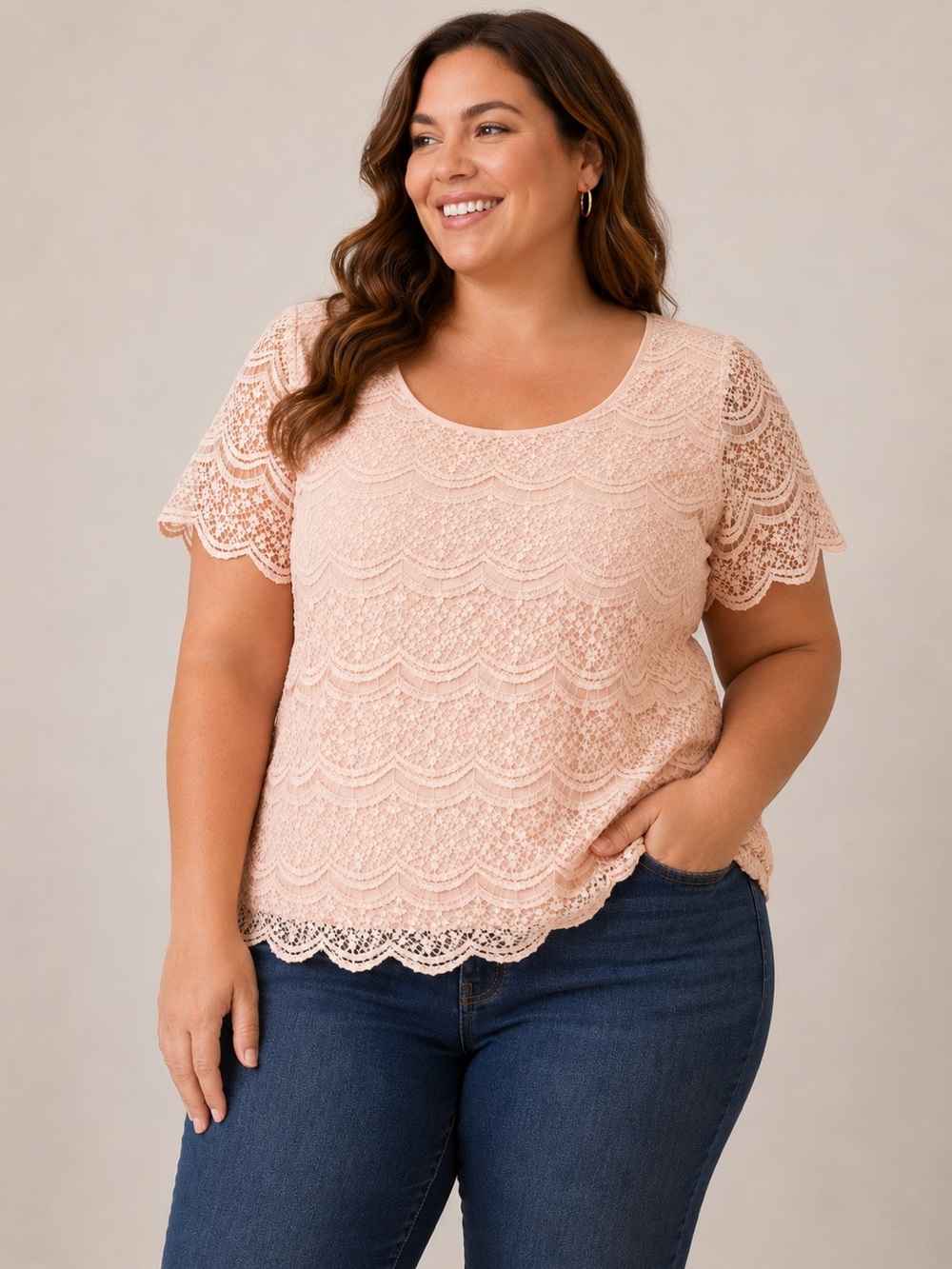 Lane Bryant Lace Front Blouse